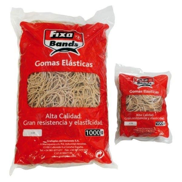 FIXO GOMA ELASTICA BOLSA 1 KG. 4CM.X1,5MM