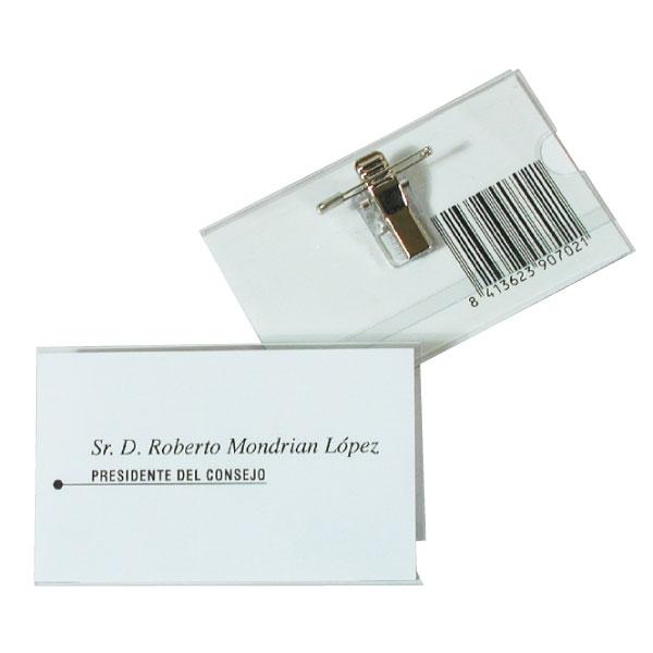IDENTIFICADOR CONGRESO RIGIDO /IMPERDIBLE + PINZA 55x90 mm.