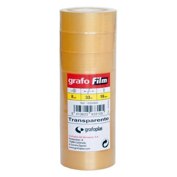 FIXO CINTA  ADH. 19X33M. TORRE 8 ROLLOS TRANSPARENTE