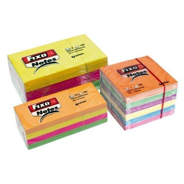 FIXO BLOCS DE NOTAS 38X51MM COLORES NEÓN P/12