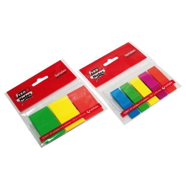 FIXO BANDERITAS NOTES REMOVIBLES 13X43MM 25H X 5 COLORES SURTIDOS NEÓN P/5
