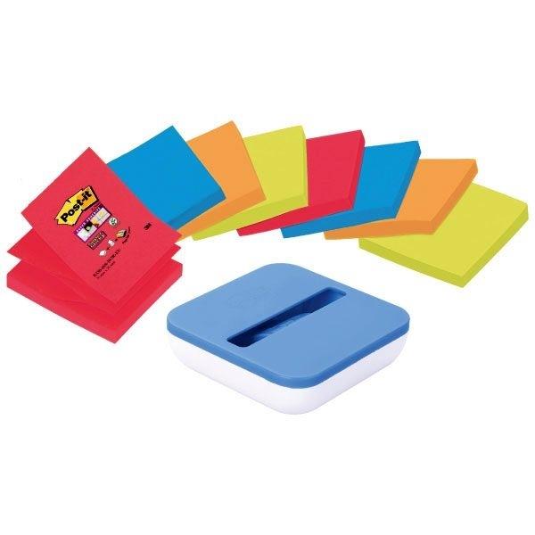 Illinois reemplazar Perspicaz 3M DISPENSADOR POST-IT AZUL VAL + 8 BLOCS ZIG-ZAG COLORES VARIOS