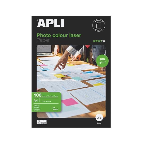 APLI PAPEL 11817 A-4 FOTOGRAFICO "LASER GLOSSY" DOBLE CARA 160 GR P/100