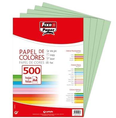 FIXO PAPEL A/4 80 GR. P/500 VERDE CLARO