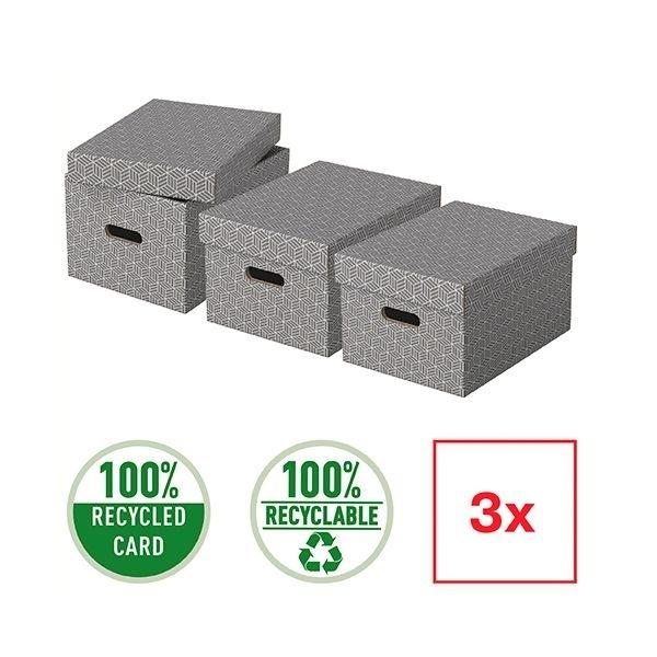 ESSELTE CAJAS DE ALMACENAJE PAQ.3 GRIS 25,5X20X15CM