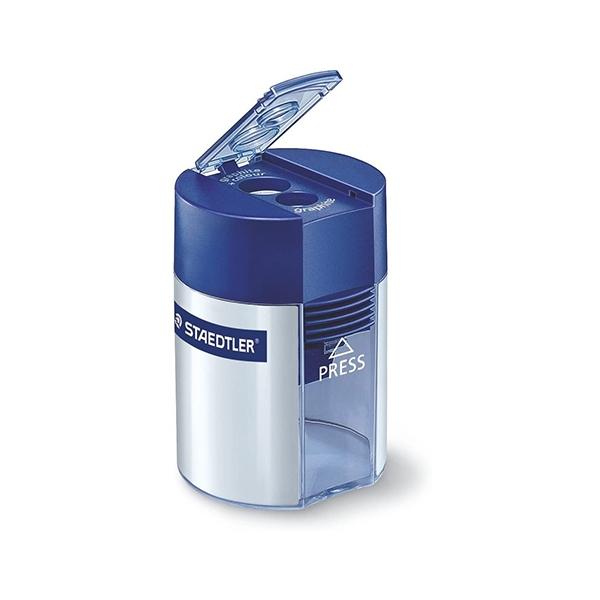 STAEDTLER SACAPUNTAS CON DEPOSITO TRANSPARENTE 2 AGUJEROS
