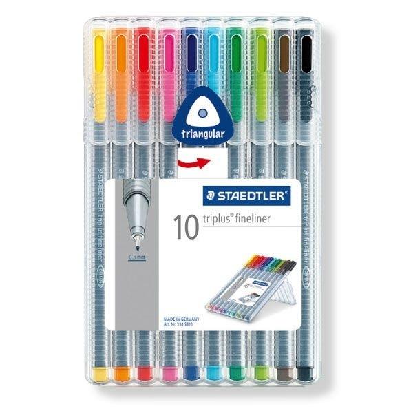 STAEDTLER ROTULADOR 334 TRIPLUS FINELINER C/10 COLORES