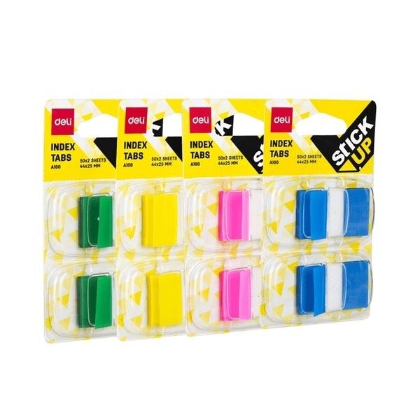 DELI INDICES ADHESIVOS 2X50H 44X25MM COLORES SURTIDOS