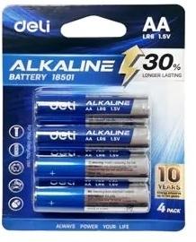 DELI PILA ALCALINAS AA P/ 4 UNID.