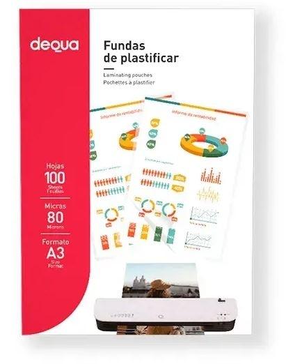 DEQUA CARPETA PLASTIFICACION DIN A-3 125 MIC C/100