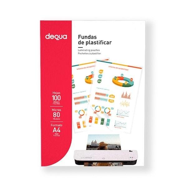 DEQUA CARPETA PLASTIFICACION DIN A-4  80 MIC C/100