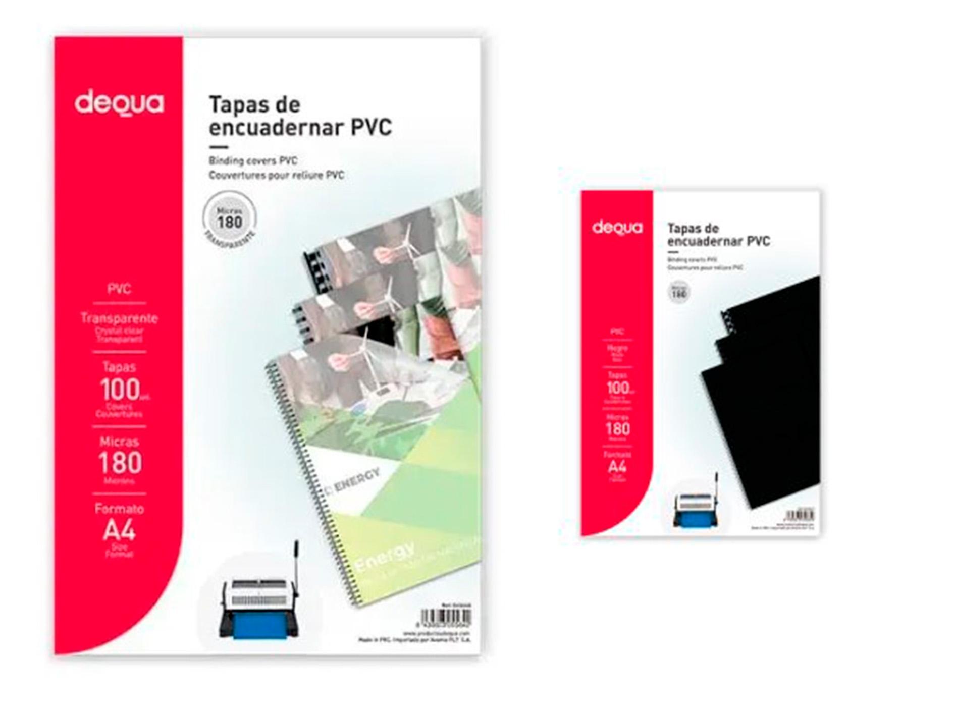 DEQUA PORTADA A-4 PVC 180 MIC. C/100