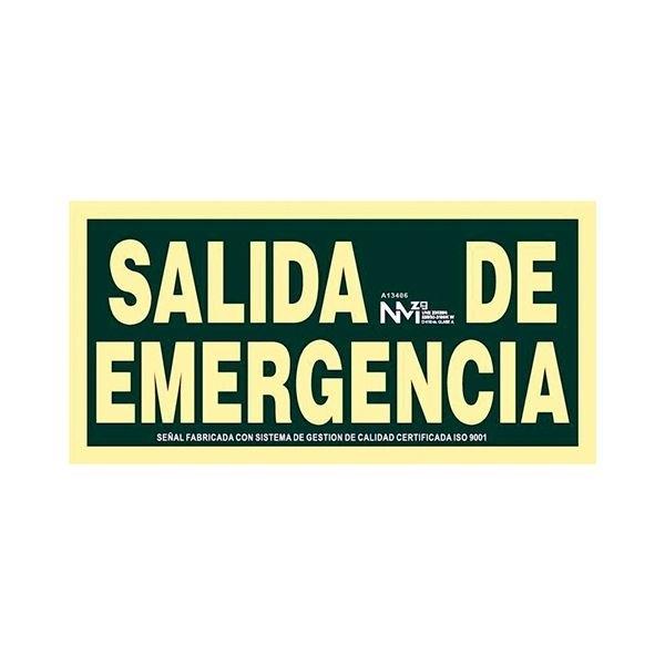 SEÑAL NORMALIZADA SALIDA DE EMERGENCIA 300X160MM VERDE PAQ. 2
