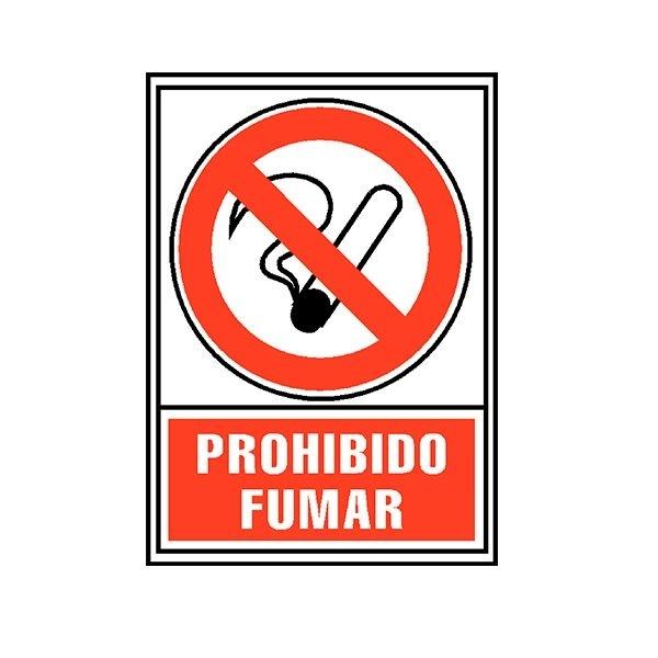 SEÑAL NORMALIZADAS PROHIBIDO FUMAR 300X210MM ROJO PAQ.2