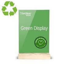 ARCHIVO EXPOSITOR SOBREMESA ECO BASE DE MADERA  VERTICAL