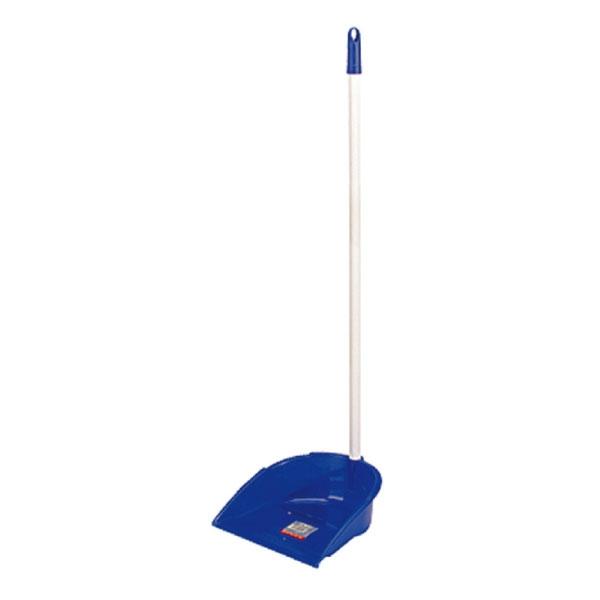 RECOGEDOR CON MANGO GRANDE PLASTICO AZUL