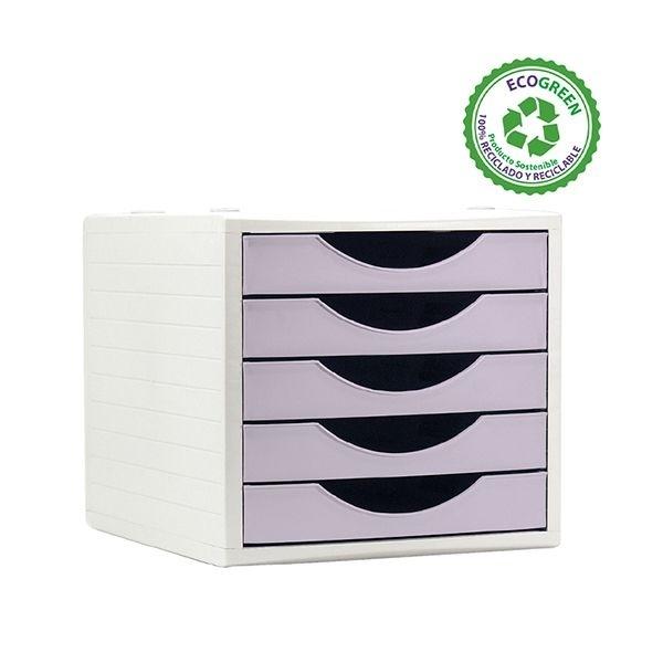MODULO ECO 5 CAJONES 340x270x260mm MALVA PASTEL