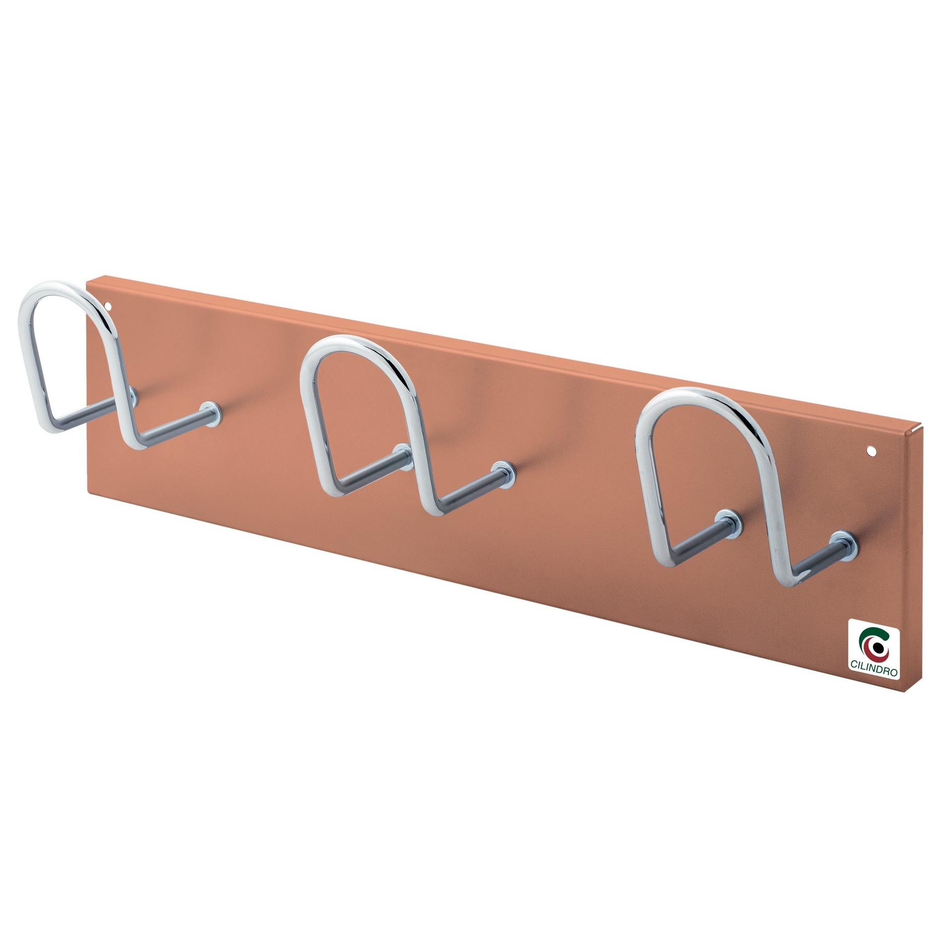 CILINDRO H-13 PERCHERO PARED METALICO CON 3 COLGADORES RAL 9006